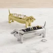 DACHSIE arany fém gyűrűtartó tacskó figura