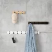 FLIP 5 fényes fehér-fehér 50cm széles fa kihajtható fali fogas akasztó