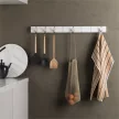 FLIP 8 fényes fehér-fehér 80cm széles fa kihajtható fali fogas akasztó